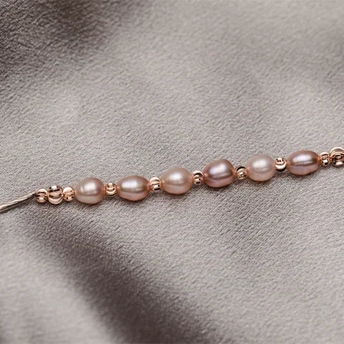 Akoya Pearl Bracelet with Irregular Pure Silver Design