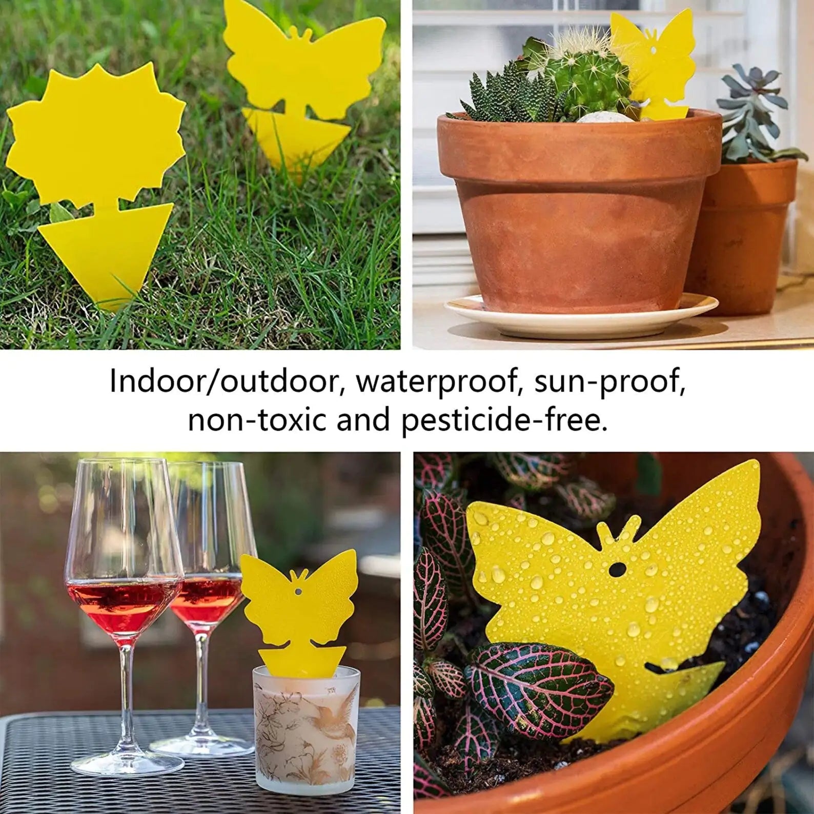 Sticky Fruit Fly Traps, 18 pcs, 48 pcs Fungus Gnat Killer Trap use for Indoor Outdoor Non-Toxic