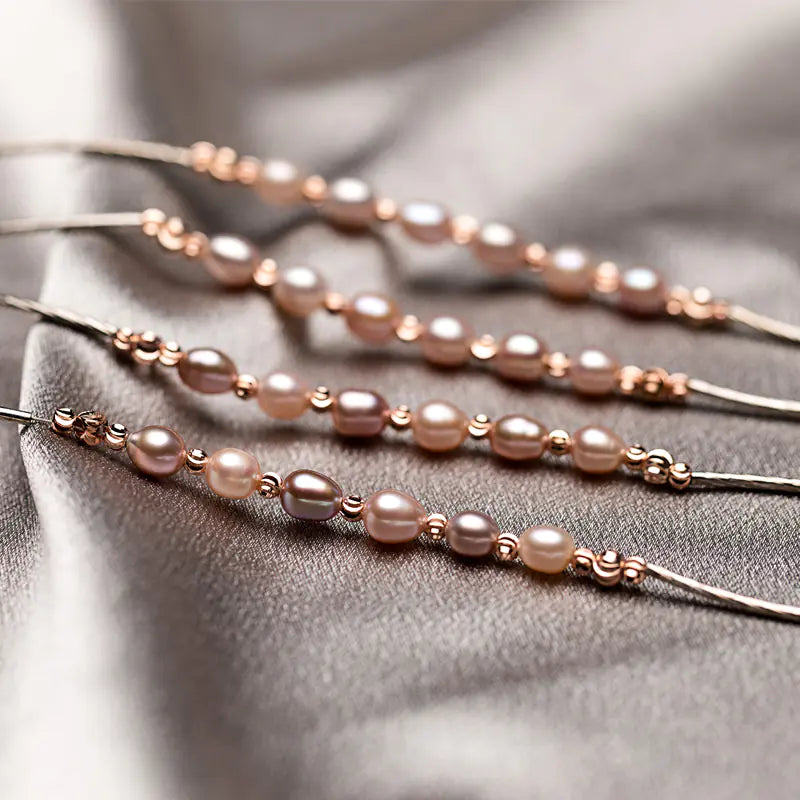 Akoya Pearl Bracelet with Irregular Pure Silver Design