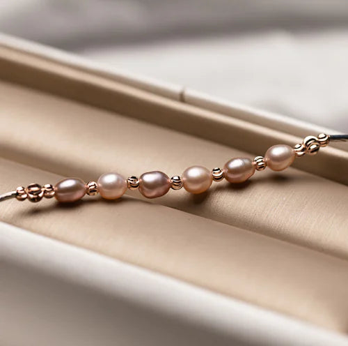 Akoya Pearl Bracelet with Irregular Pure Silver Design