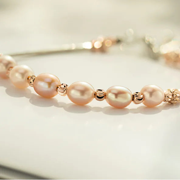 Akoya Pearl Bracelet with Irregular Pure Silver Design