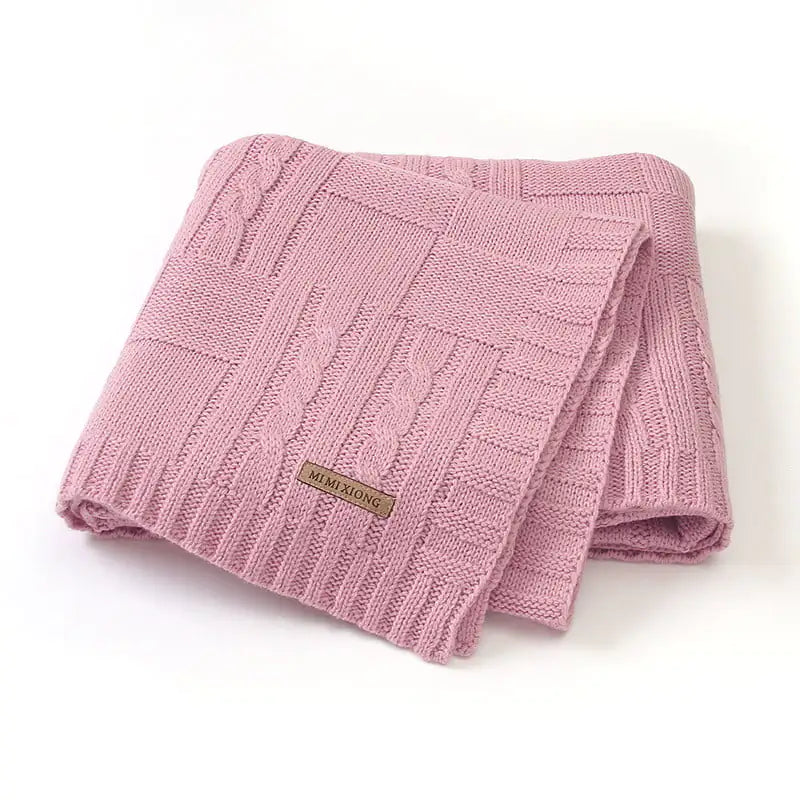 Solid Color Knitted Baby Blanket for Men and Women
